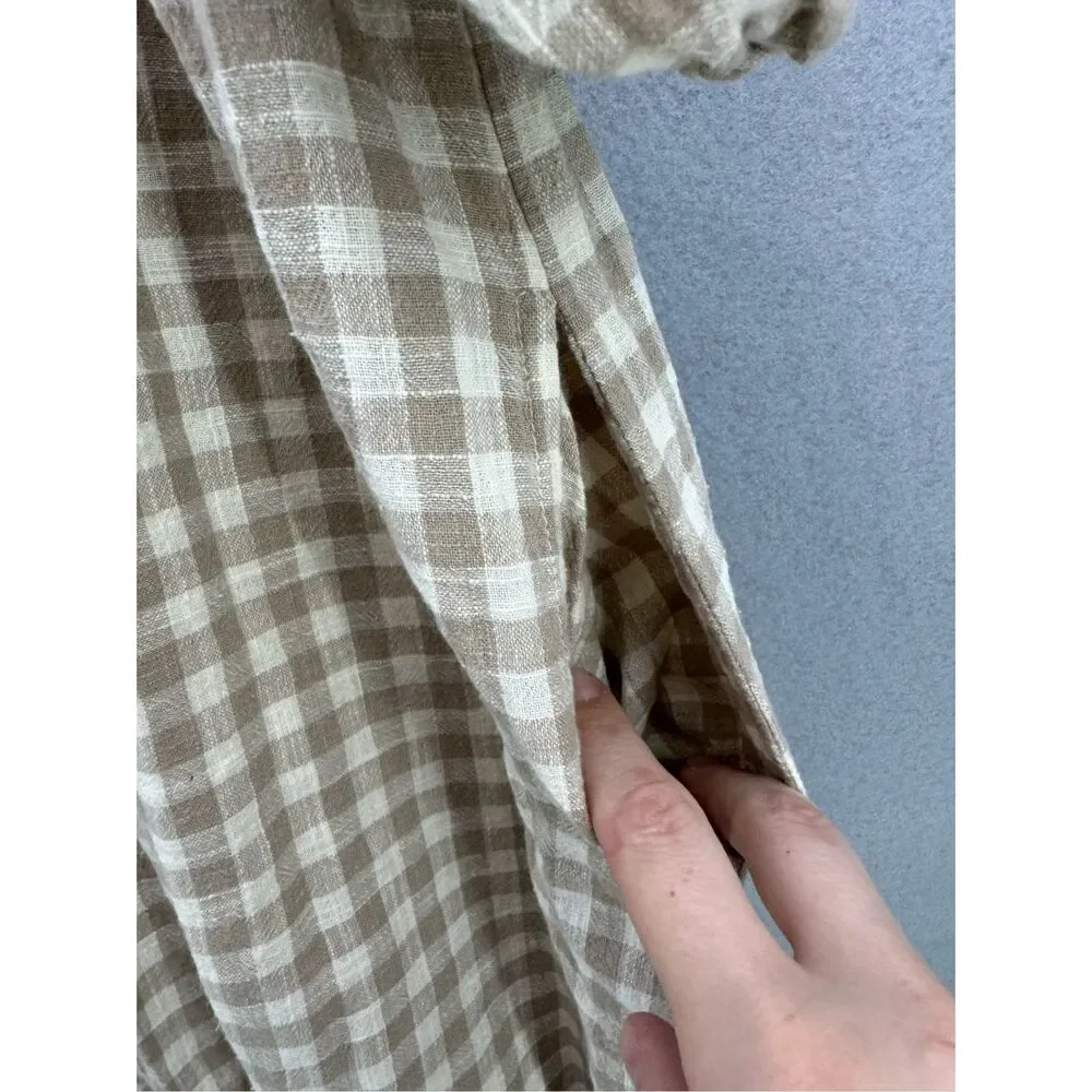 Able Beige Plaid Mini Dress - Picture 8 of 13